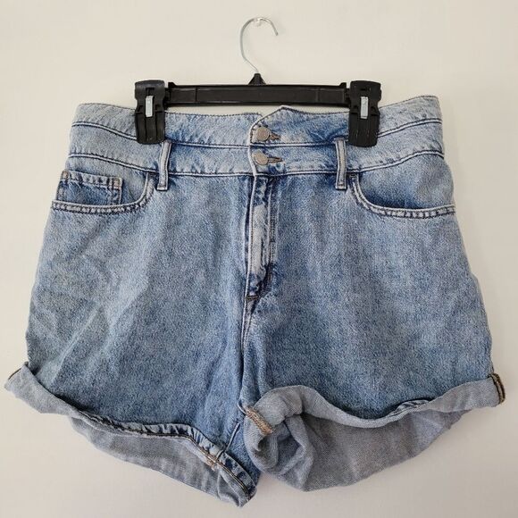 Banana Republic High Rise Classic Blue Jean Shorts 32/14 Petite Light Wash - Picture 1 of 9